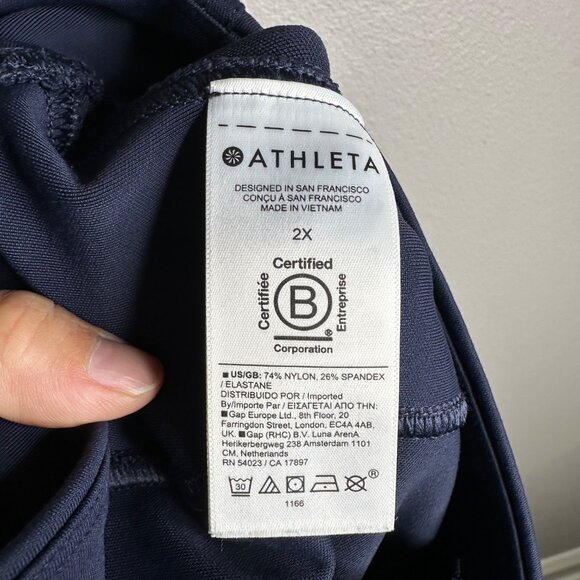 Athleta Delancey Skyline Tight Size 2X Navy Blue Leggings Side Zipper - Picture 8 of 10